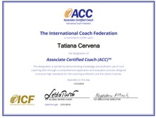 Certifikát Associate Certified Coach