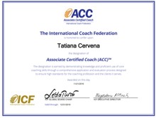 Certifikát Associate Certified Coach