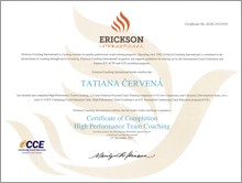 certifikát ERICKSON INTERNATIONAL